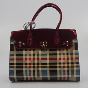 PLAID PATTERN LEATHER PURSE 3 IN 1 PURSE